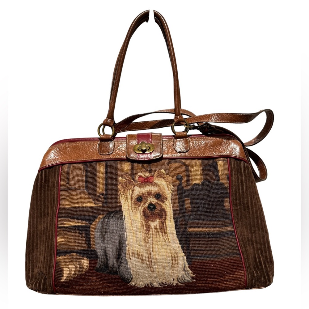 ISABELLA FIORE Yorkie Needlepoint Bag